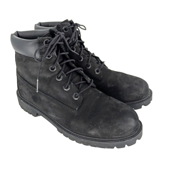 Timberland Junior Premium 6 Inch Waterproof Black Nubuck Leather Boot 5.5 - Picture 1 of 11